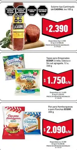 Cooperativa Obrera La casona - salame tipo cantimpalo oferta