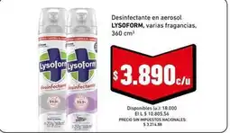 Cooperativa Obrera Lysoform - desinfectante en aerosol oferta