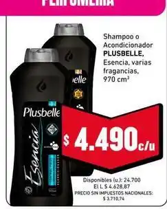 Cooperativa Obrera Plusbelle - shampoo o acondicionador oferta