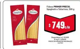 Cooperativa Obrera Primer precio - fideos primer precio, spaghetti o tallarines oferta