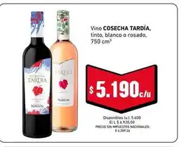 Cooperativa Obrera Norton - vino cosecha tardia oferta