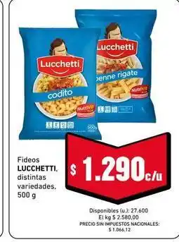Cooperativa Obrera Lucchetti - fideos codito oferta