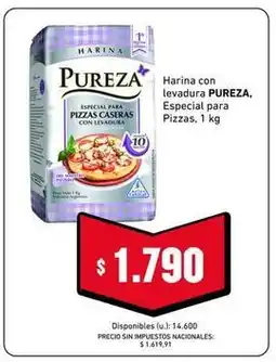 Cooperativa Obrera Pureza - harina especial para pizzas caseras con levadura oferta