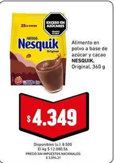 Cooperativa Obrera Nesquik - alimento en polvo a base de azúcar y cacao oferta