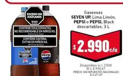 Cooperativa Obrera Pepsi - gaseosas seven up, lima limón, pepsi o pepsi black descartables oferta