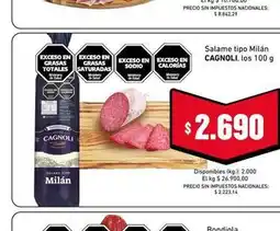 Cooperativa Obrera Cagnoli - salame tipo milán oferta