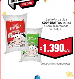 Cooperativa Obrera Cooperativa leche larga vida entera o semidescremada oferta