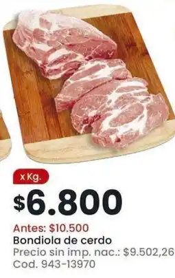 Coto Bondiola de cerdo oferta
