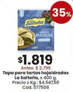 Coto La saltena tapa para tartas hojaldradas oferta
