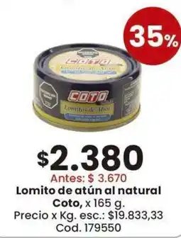 Coto Coto lomito de atún al natural oferta