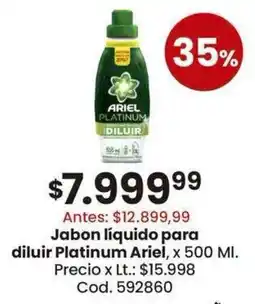 Coto Ariel jabon liquido para diluir platinum oferta