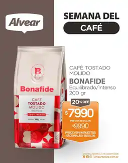 Alvear Bonafide café tostado molido oferta