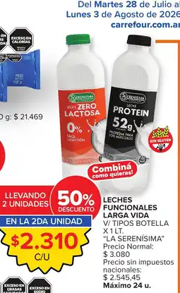 Carrefour Express La serenisima leches funcionales larga vida oferta