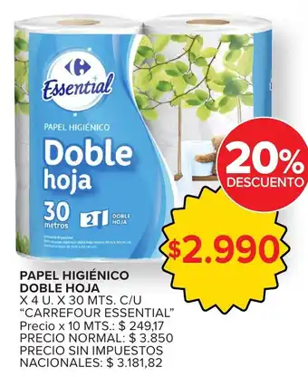 Carrefour Express Carrefour essential papel higiénico doble hoja oferta