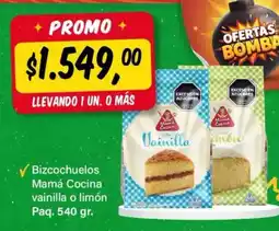 Supermercados Damesco Mamá Cocina bizcochuelos vainilla o limón oferta