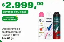 Supermercados Damesco Rexona o Dove desodorantes o antitranspirantes oferta