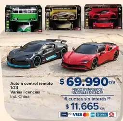 Carrefour Auto a control remoto 1:24 varias licencias oferta