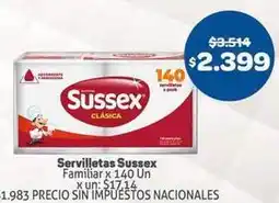 Makro Sussex - servilletas familiares oferta