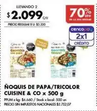 Disco Ñoquis de papa/tricolor oferta