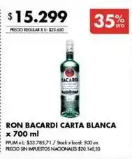 Disco Bacardi - ron carta blanca oferta