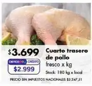 Disco Cuarto trasero de pollo fresco oferta