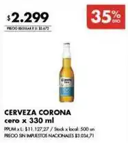 Disco Corona - cerveza cero oferta