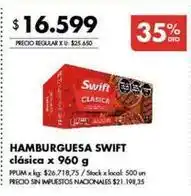 Disco Swift - hamburguesa clasica oferta
