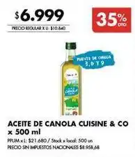 Disco Aceite de canola oferta