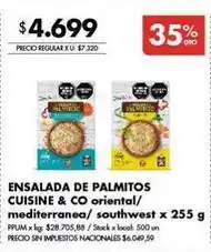 Disco Ensalada de palmitos cuisine & co oriental/mediterranea/ southwest oferta