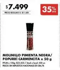Disco Molinillo pimienta negra/ popurrí carmencita oferta