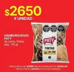 Supermercados Vea Paty - hamburguesas finitas oferta