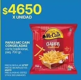 Papas congeladas corte tradicional