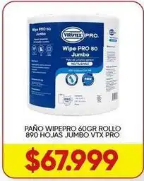 Supermercados Tadicor Pro - paño wipepro 60gr rollo 890 hojas jumbo oferta