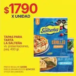 Supermercados Vea La salteña - tapas para torta oferta