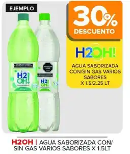 Carrefour Maxi H2OH agua saborizada con/sin gas varios sabores oferta