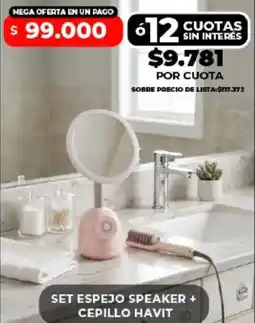 Supermayorista Vital Set espejo speaker + cepillo havit oferta