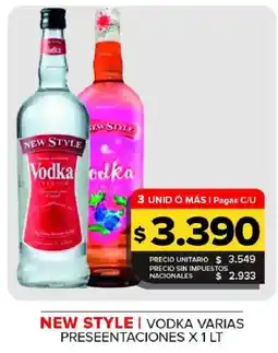 Carrefour Maxi New style vodka varias oferta