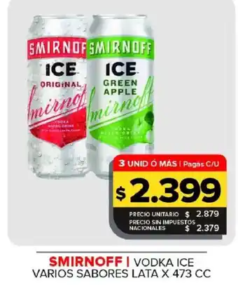 Carrefour Maxi Smirnoff vodka ice varios sabores oferta