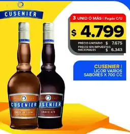 Carrefour Maxi Cusenier licor varios sabores oferta