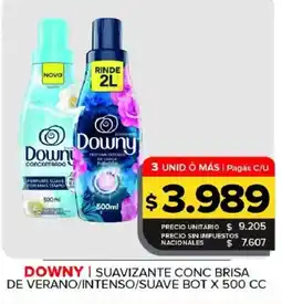 Carrefour Maxi Downy suavizante conc brisa de verano/intenso/suave oferta