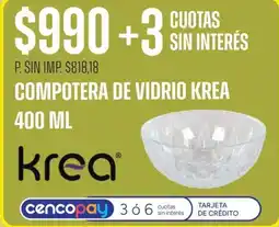 Supermercados Vea Krea compotera de vidrio oferta