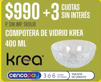 Krea compotera de vidrio