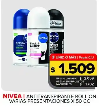 Carrefour Maxi Nivea antitranspirante roll on oferta