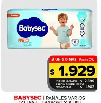 Carrefour Maxi Babysec pañales varios oferta
