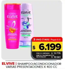 Carrefour Maxi Elvive shampoo/ acondicionador oferta