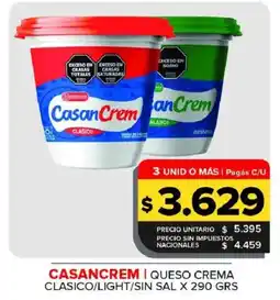 Carrefour Maxi Casancrem queso crema clasico/light/sin sal oferta