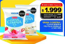 Carrefour Maxi Gran compra yogur bebible frutilla/vainilla oferta