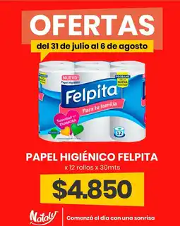 Super Nataly Felpita papel higiénico oferta