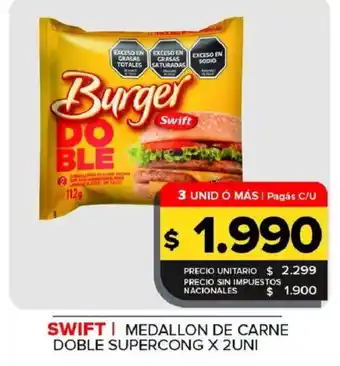 Carrefour Maxi Swift medallon de carne doble supercong oferta