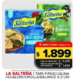Carrefour Maxi La salteña tapa p/pascualina hojaldre/criolla/balance oferta